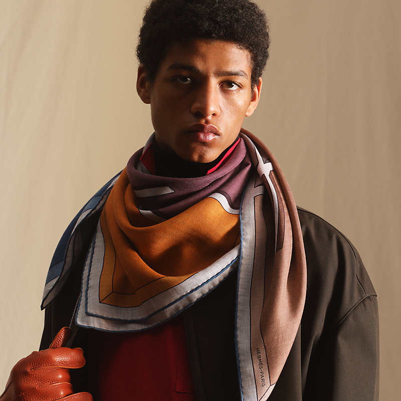 Hermès Optical Perspective scarf 100 - Beige | Hermès Sweden